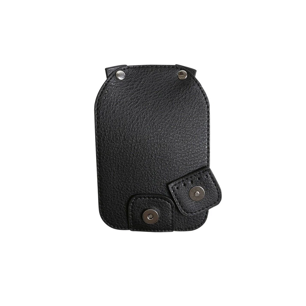 Bag Flap w/Magnetic Button - Black/Silver - Image 6
