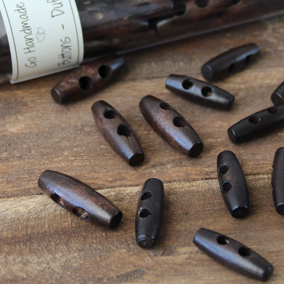 Oblong Wooden Buttons - 35 mm (1.4 inches) - Image 6