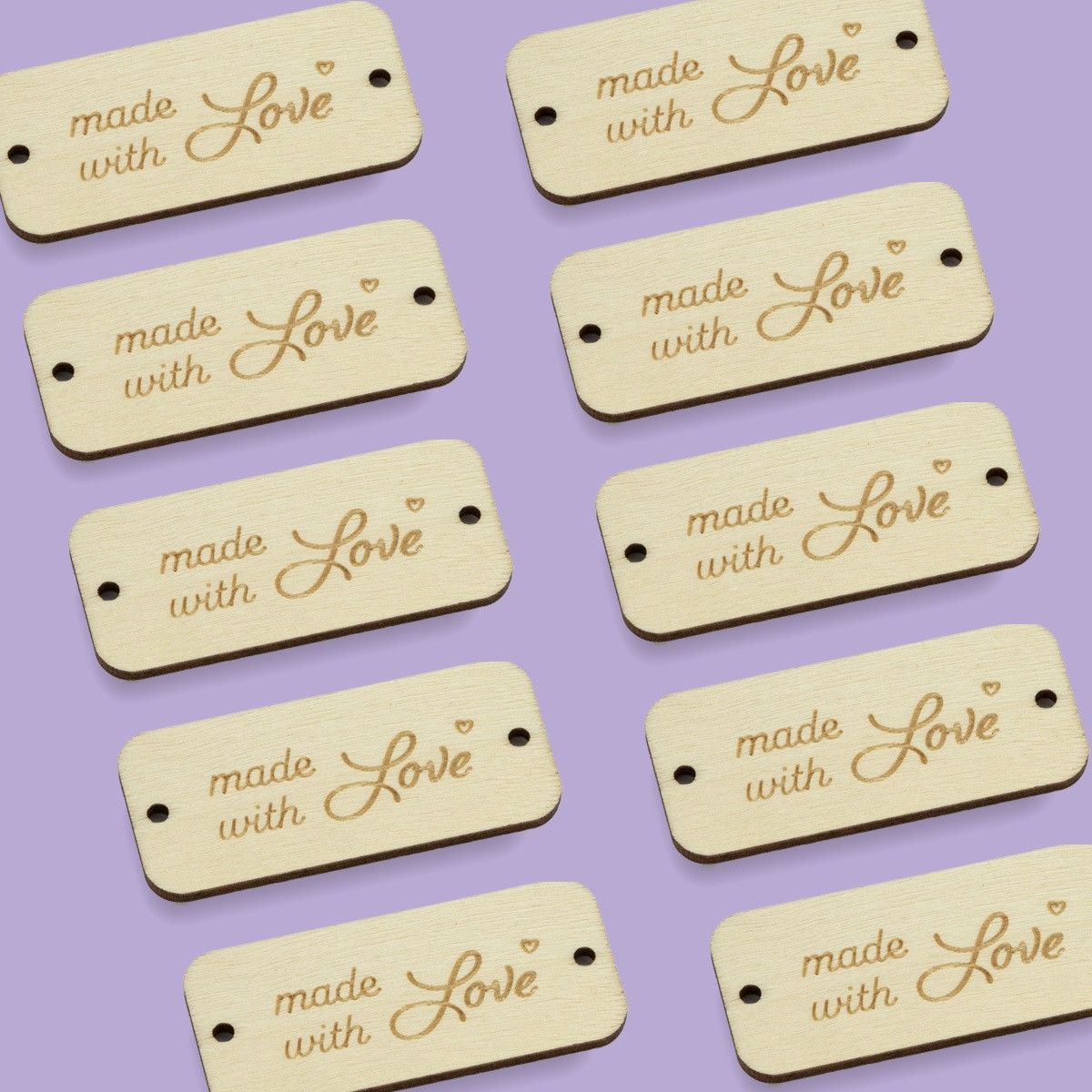 Wooden labels - Made With Love - Image 3